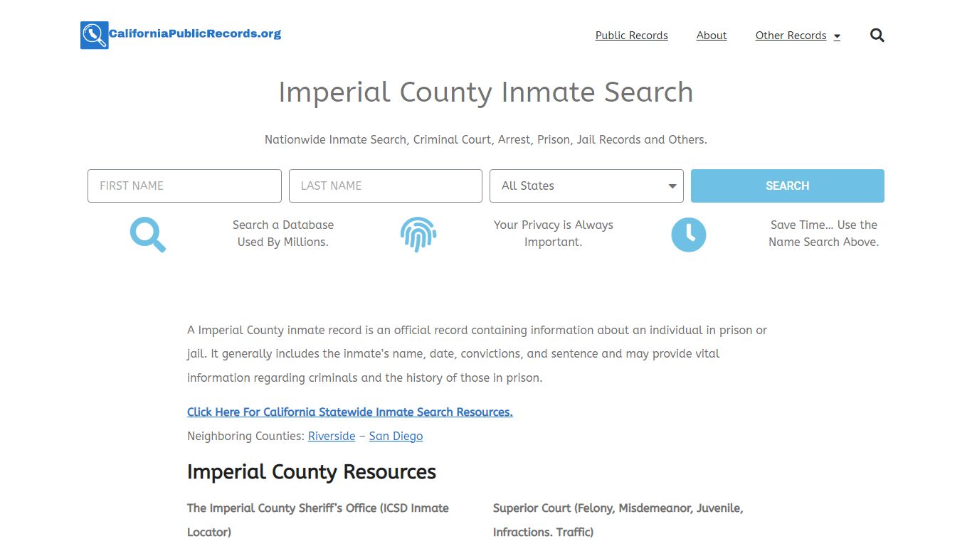 Imperial County Inmate Search - Current & Past ICSD CA Jail Records